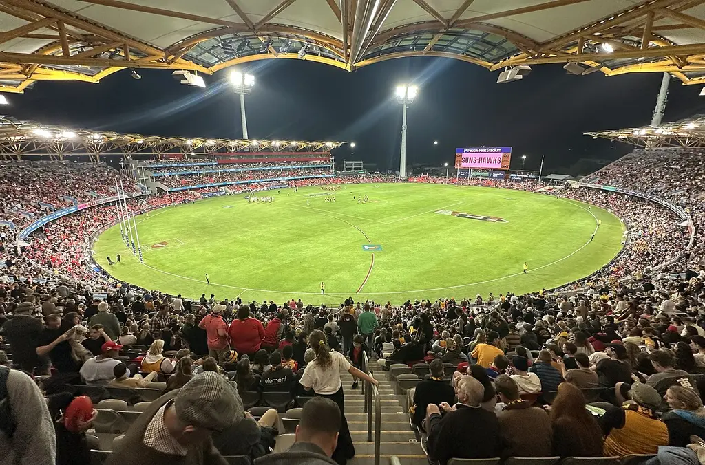 Gold Coast's home ground, full for Gold Coast v Hawthorn in 2026